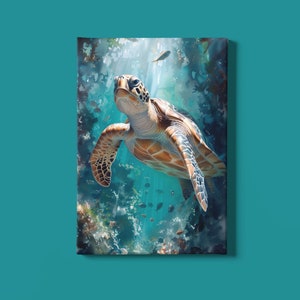 Turtle Art Print | Sea Turtle Wall Art | Marine Life Art | Sea Creatures Art | Watercolor Turtle | Ocean Life Painting | Instant Download