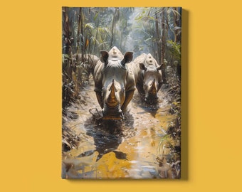 Rhino Art Print Instant Download: Watercolor Painting for African Animal Lovers