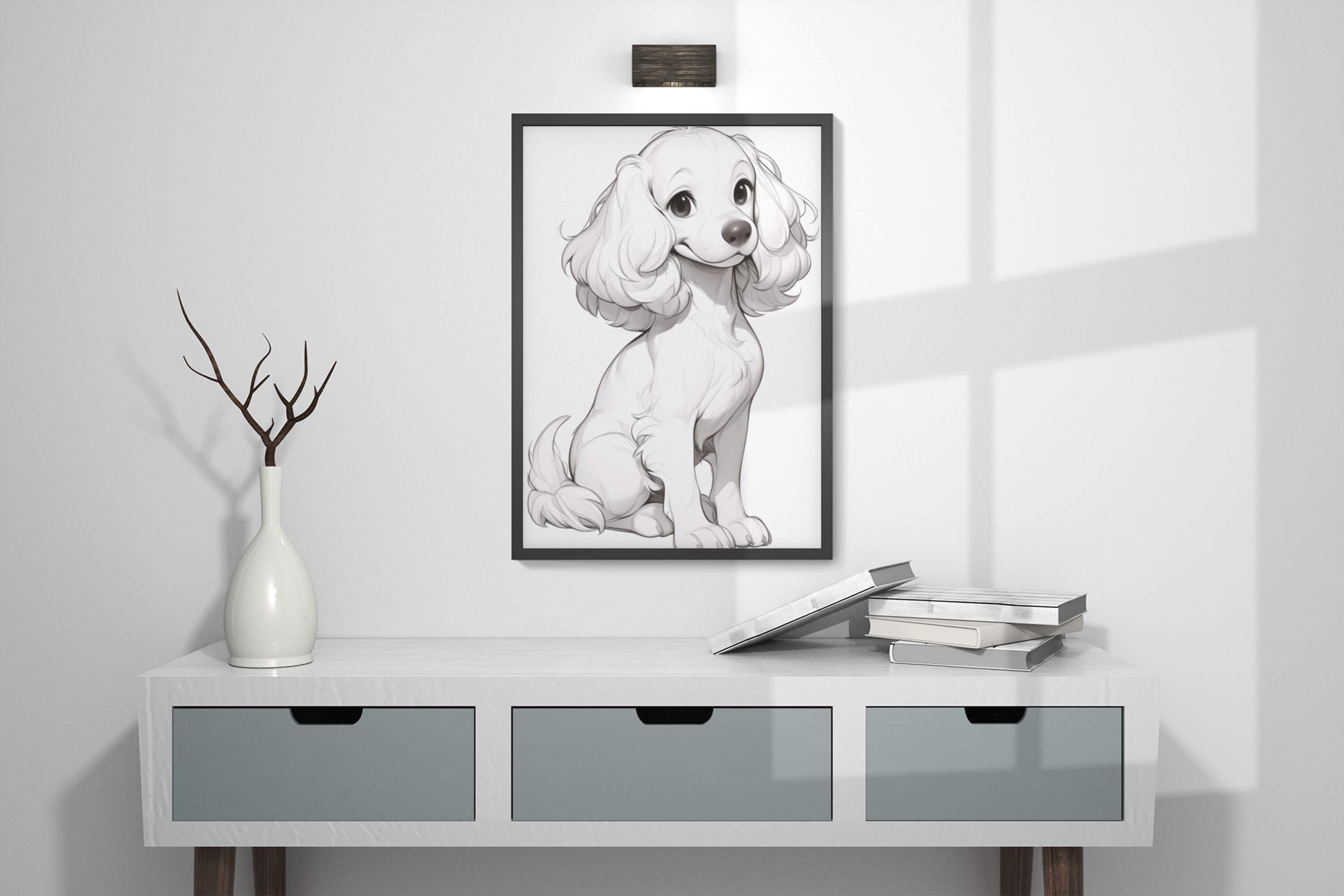 Cocker Spaniel Art Print Instant Download: Sketch of a Pet Dog - Etsy