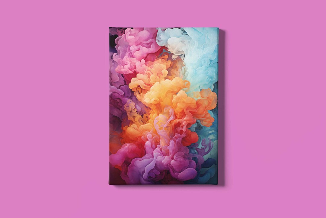 Colorful Smoke Swirls Art Print Instant Download: Abstract Home Decor ...