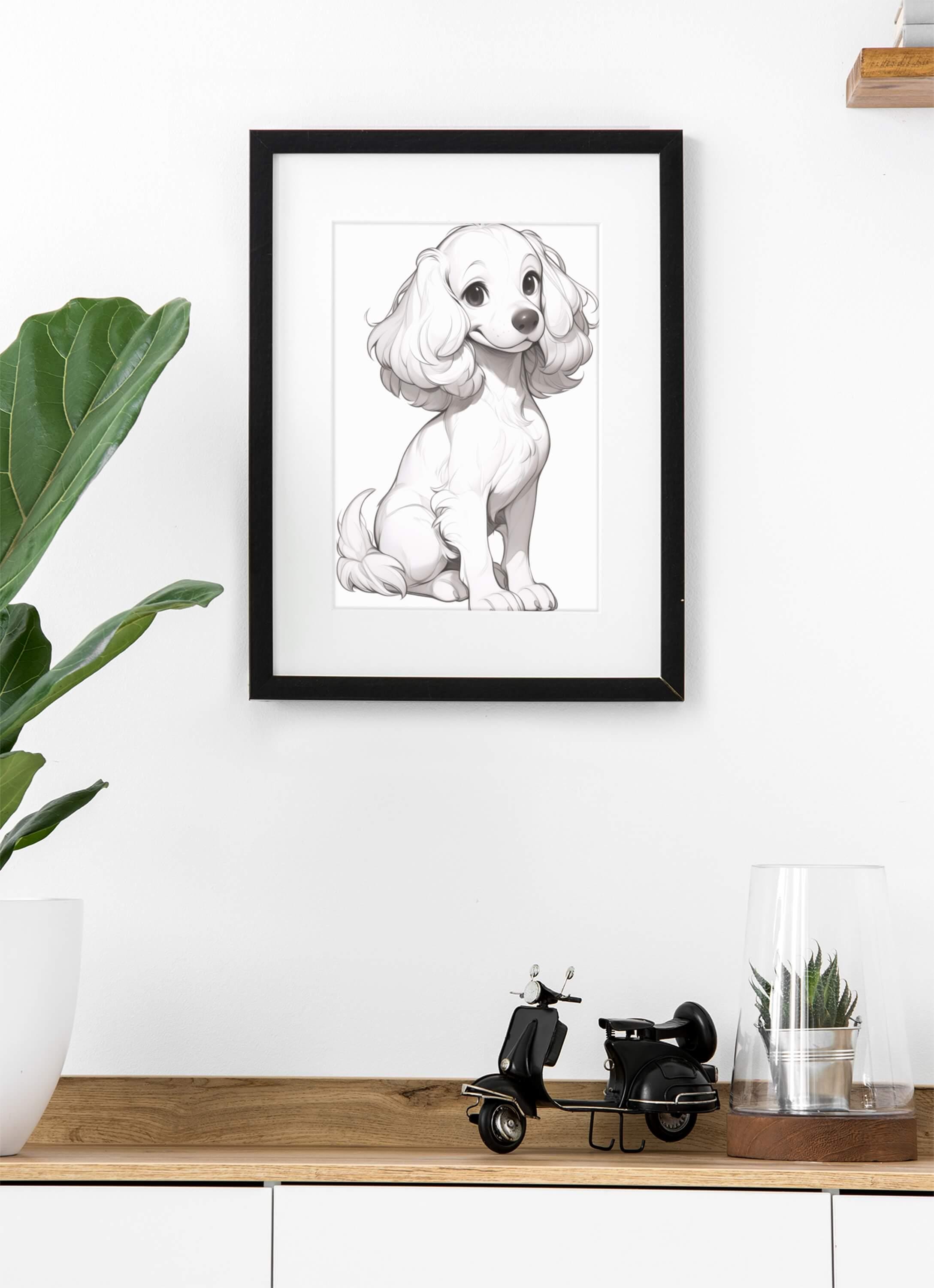 Cocker Spaniel Art Print Instant Download: Sketch of a Pet Dog - Etsy