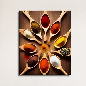 Spices Roundup Kitchen Wall Art | Kitchen Spice Wall Art Canvas