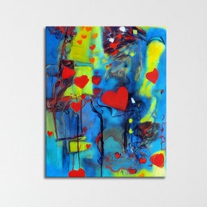 Obvious Love Abstract Romantic Art Print | Valentine&#39;s Art Print | Romantic Painting
