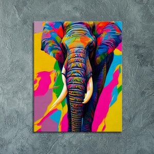 Magnificent Beauty Colorful Animal | Colorful Print | Elephant Portrait | Kids Room Wall Art