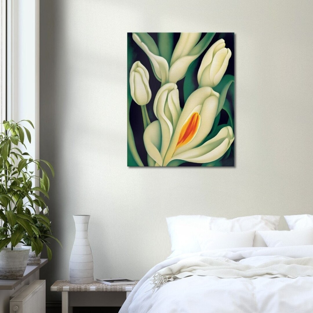 Cream Tulip Wall Art | Tulip Flowers Print | Floral Wall Art - Etsy