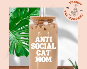 Anti Social Cat Mom SVG, anti social svg, cat svg, cat mom svg, cat mama svg, kitty svg, cat ears svg, pet mom svg, pet svg, cat png
