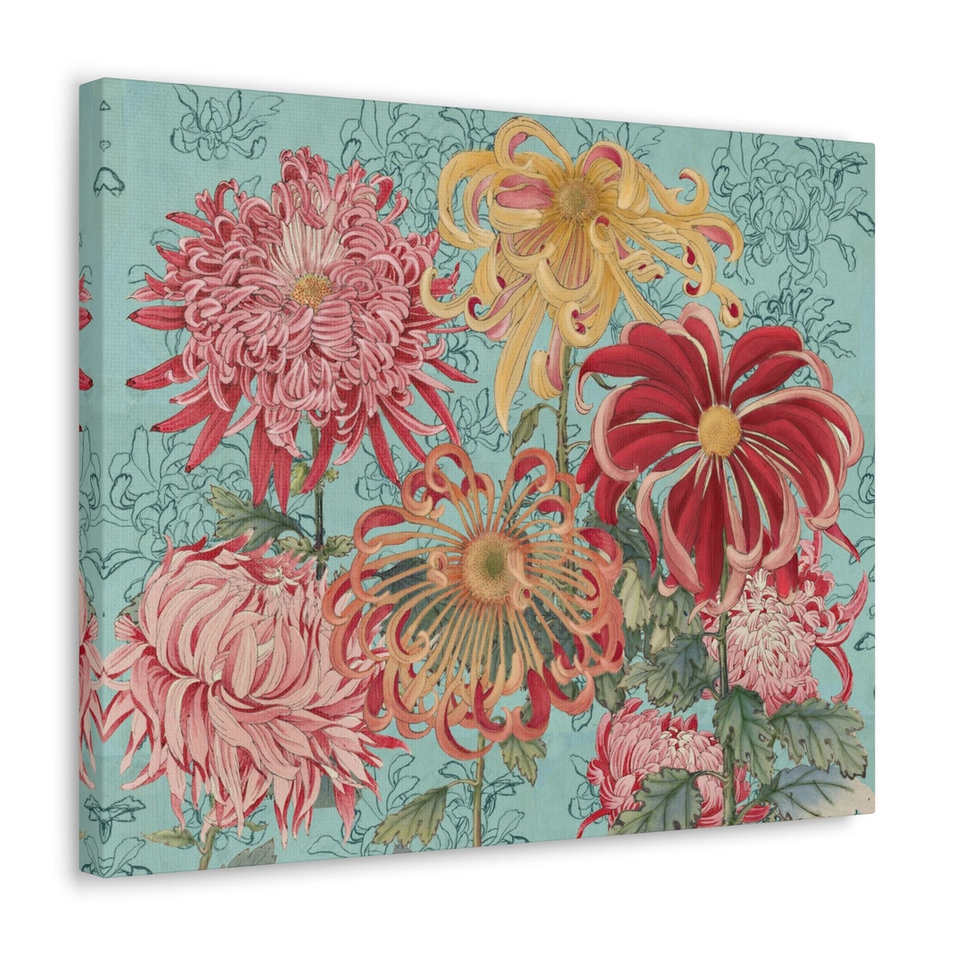 Keika Hasegawa Flowers Collage Japanese Flower Wall Art 20X16 Wall