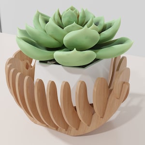 Ciotola per frutta tagliata al laser SVG, porta piante succulente, 3-4 mm, decorazione per cucina e scrivania, licenza commerciale inclusa