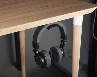 Headset Holder Table, Headphone Holder Adjustable, Headset Stand With Single Layer Hook, Headphone Holder, Black, Headphone Stand, Headset Holder Monitor For Office Tables, Computer Desks - View #9