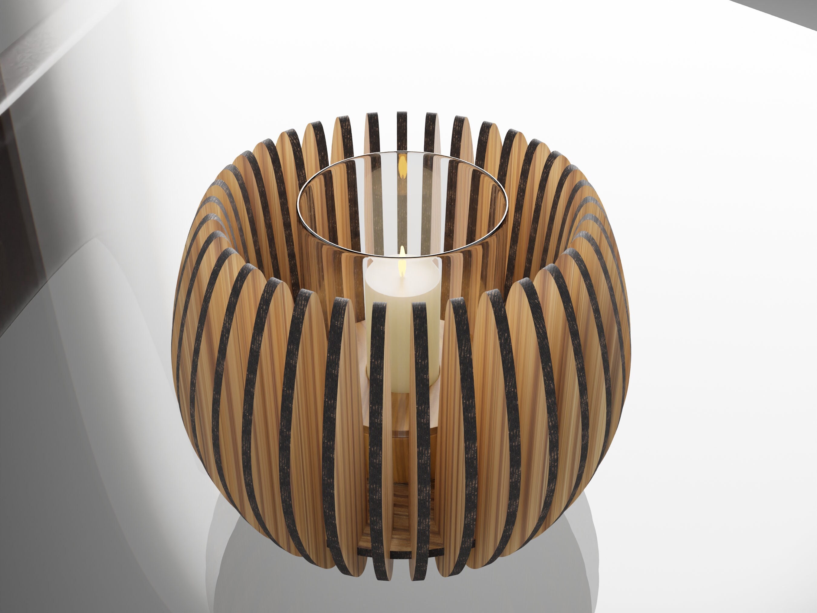 3x SVG Laser Cut Candle Holder, 3" x 3" , 75x75m, 2mm, 3mm, 1/8", 4mm Files, Ikea Candle Holder