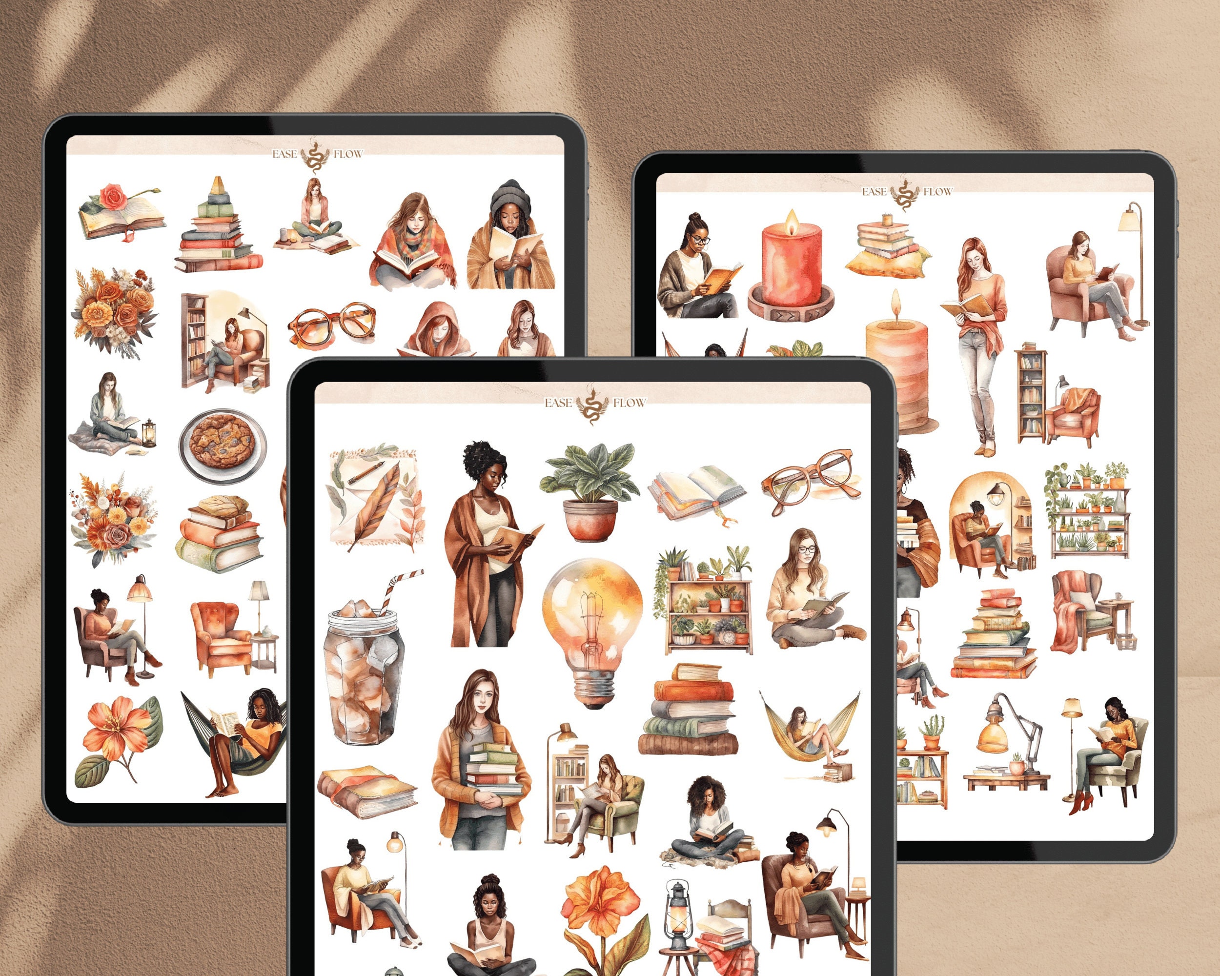 Bookish Stickers Digital | 73 Reading Stickers for Goodnotes, Bookish ...