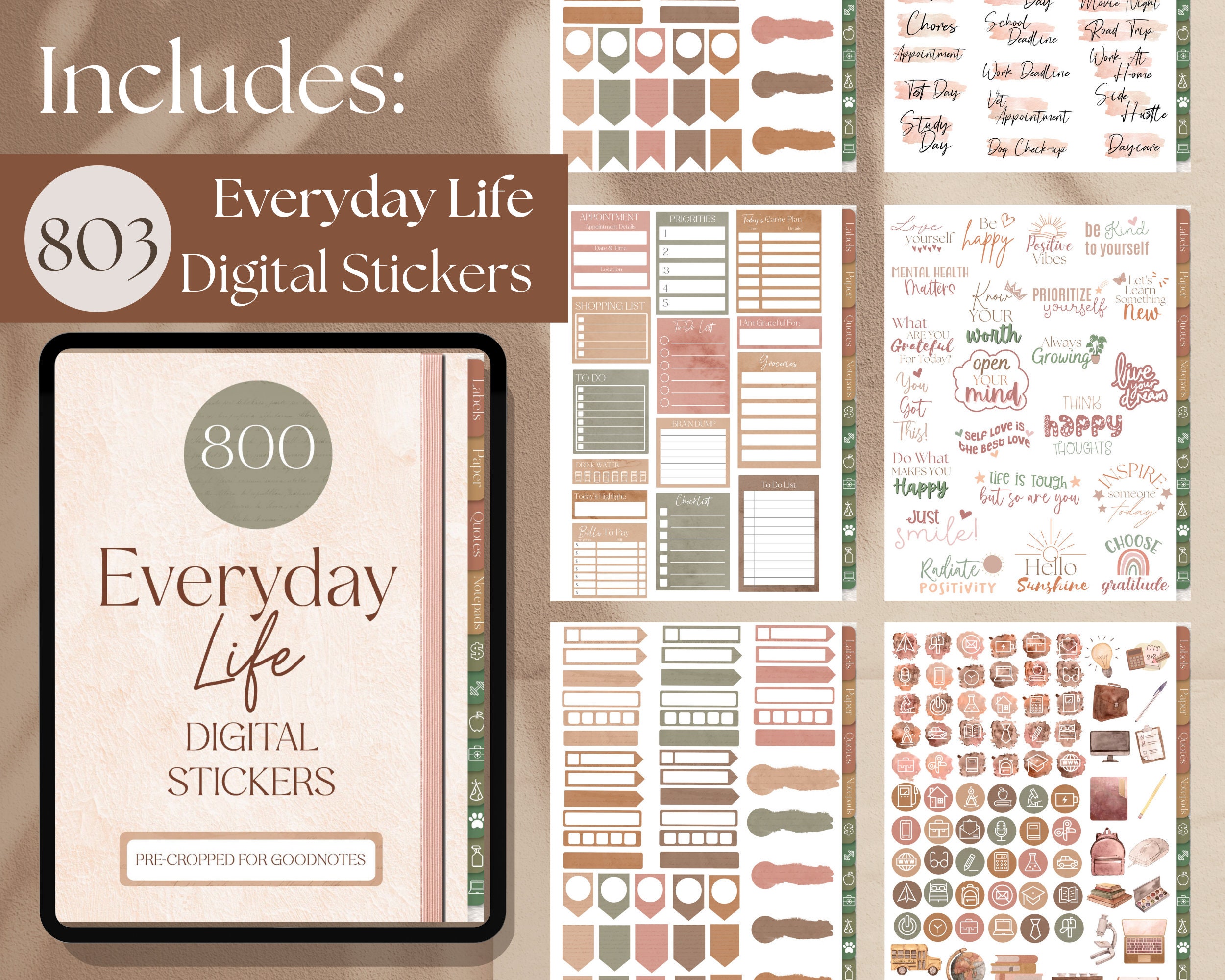 Ultimate Neutral + Botanical Digital Sticker Bundle for Goodnotes ...