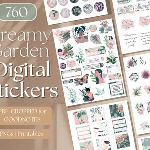 Dreamy Garden Digital Planner Stickers | Spring Stickers, 760 Goodnotes Stickers, Botanical Stickers, Functional Stickers, goodnote [EF044]