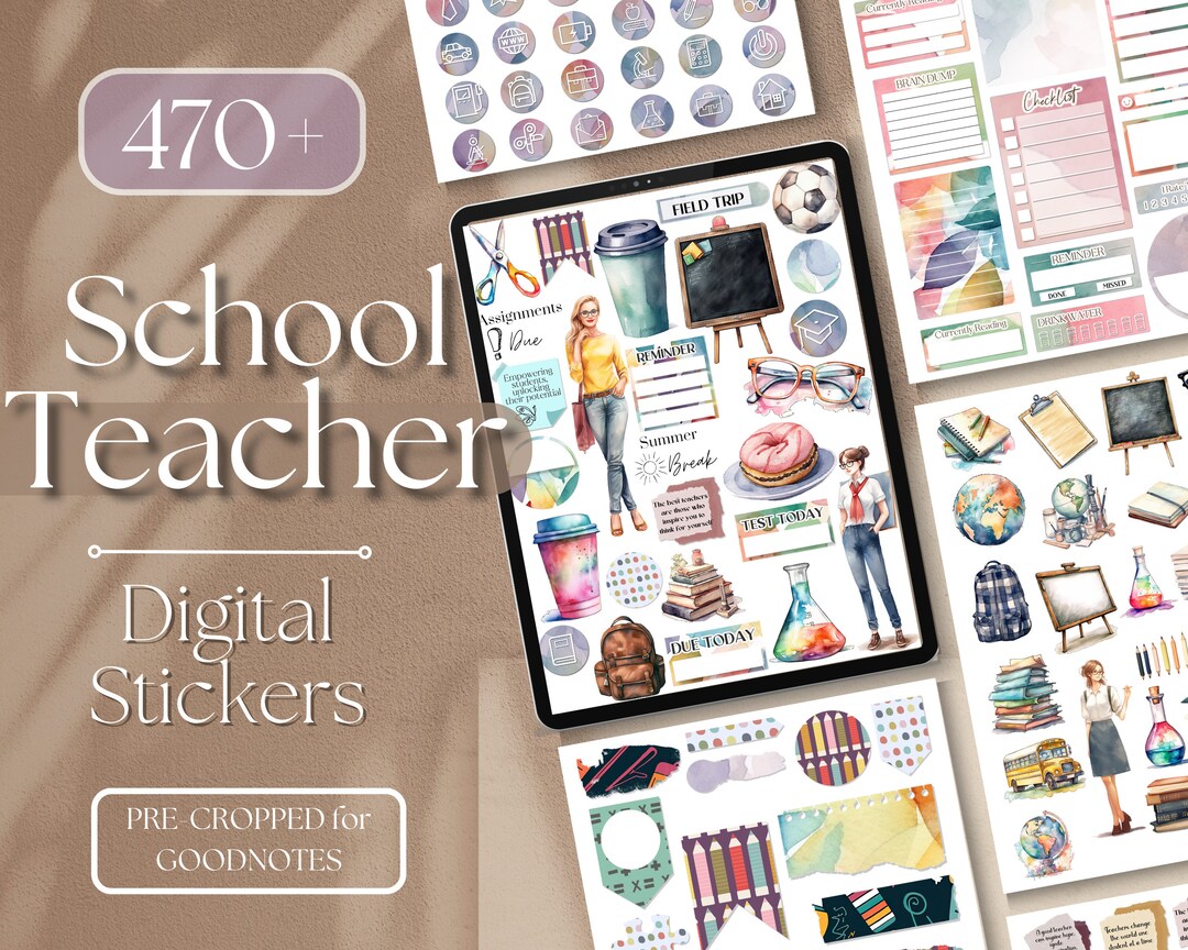 Teacher Digital Planner Stickers 470 School Teacher Etsy Australia