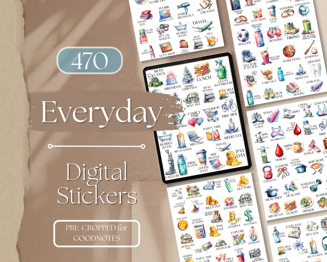 Digital Stickers EVERYDAY Goodnotes Stickers | 470+ Digital Planner ...