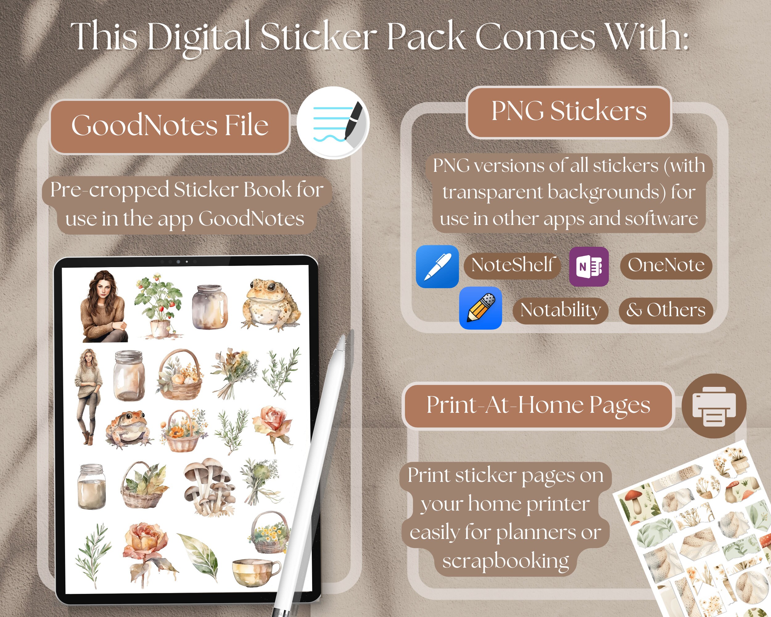 Cottagecore Digital Stickers | GOODNOTES STICKERS, 503 Cottagecore ...