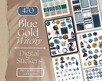 Witchy GOODNOTES STICKERS | 540 Witch Aesthetic GoodNotes Planner Digital Stickers Pack, Digital Sticker Book Witchy Digital Planner EF008