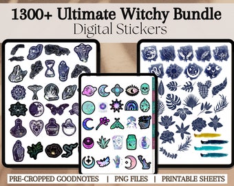Ultimate Witchy Digital Sticker Bundle for GoodNotes | 1300+ Witch Aesthetic GoodNotes Planner Digital Stickers, Digital Sticker Book