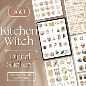Kitchen Witchy GOODNOTES STICKERS | 560 Kitchen Witch Aesthetic GoodNotes Planner Digital Stickers Pack, Aesthetic Digital Sticker [EF040]