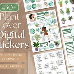 Plant Lovers Goodnotes Stickers | 450+ Pre-Cropped Individuals | Digital Sticker Book | Garden Digital Planner Stickers | Greeneries [EF042]