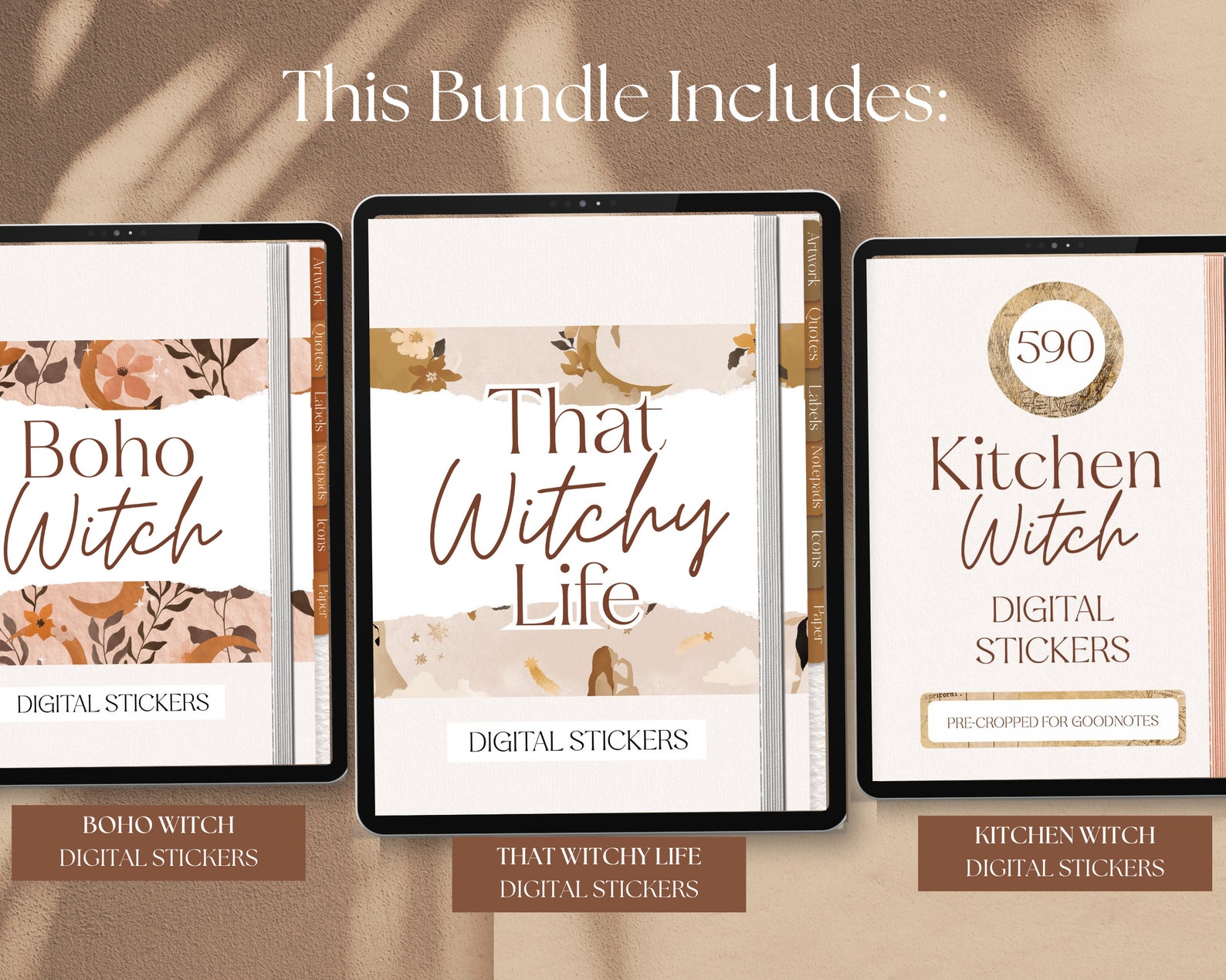Ultimate Neutral Witchy Digital Sticker Bundle for Goodnotes | 1740 ...