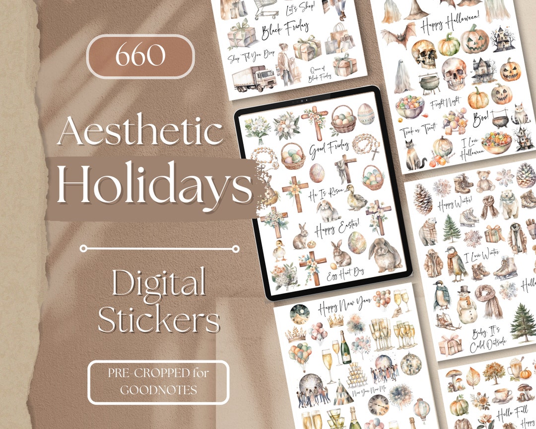 Holiday Goodnotes Stickers Aesthetic Everyday Life Digital Stickers for ...
