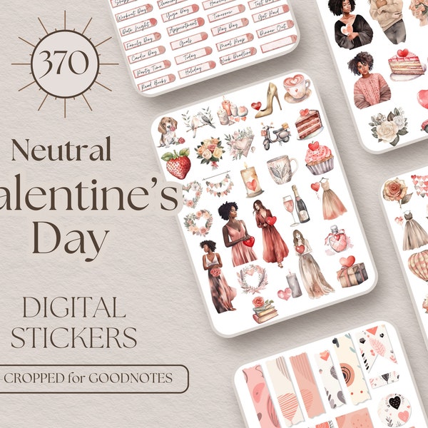 Valentine's Day Holidays Digital Stickers GoodNotes Stickers | 370 Digital Planner Stickers, GoodNotes Planner Digital Books Stickers