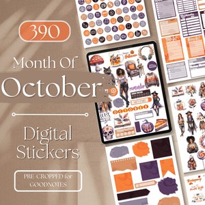 OCTOBER Digital Stickers 2023 GOODNOTES STICKERS | 390+ Month of October GoodNotes Planner Digital Books Stickers Pack [EF024]