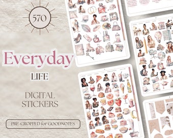 Everyday Digital Stickers Everyday GoodNotes Stickers Neutral Digital Stickers GoodNotes Digital Planning Stickers Essential [EF109]