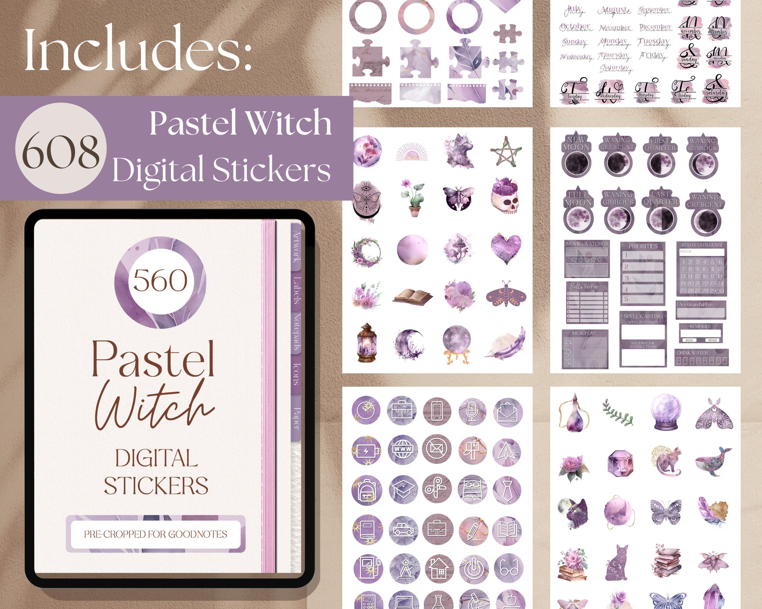 Ultimate Witchy Digital Sticker Bundle for Goodnotes 1800 Etsy
