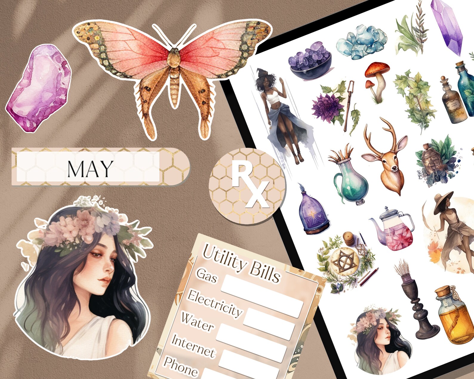 Ultimate Neutral Witchy Digital Sticker Bundle for Goodnotes | 1740 ...