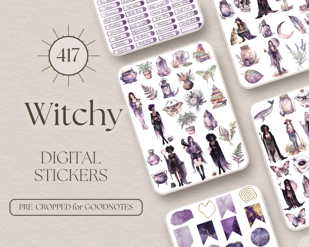 Witchy Stickers Goodnotes 417 Digital Stickers EVERYDAY Goodnotes