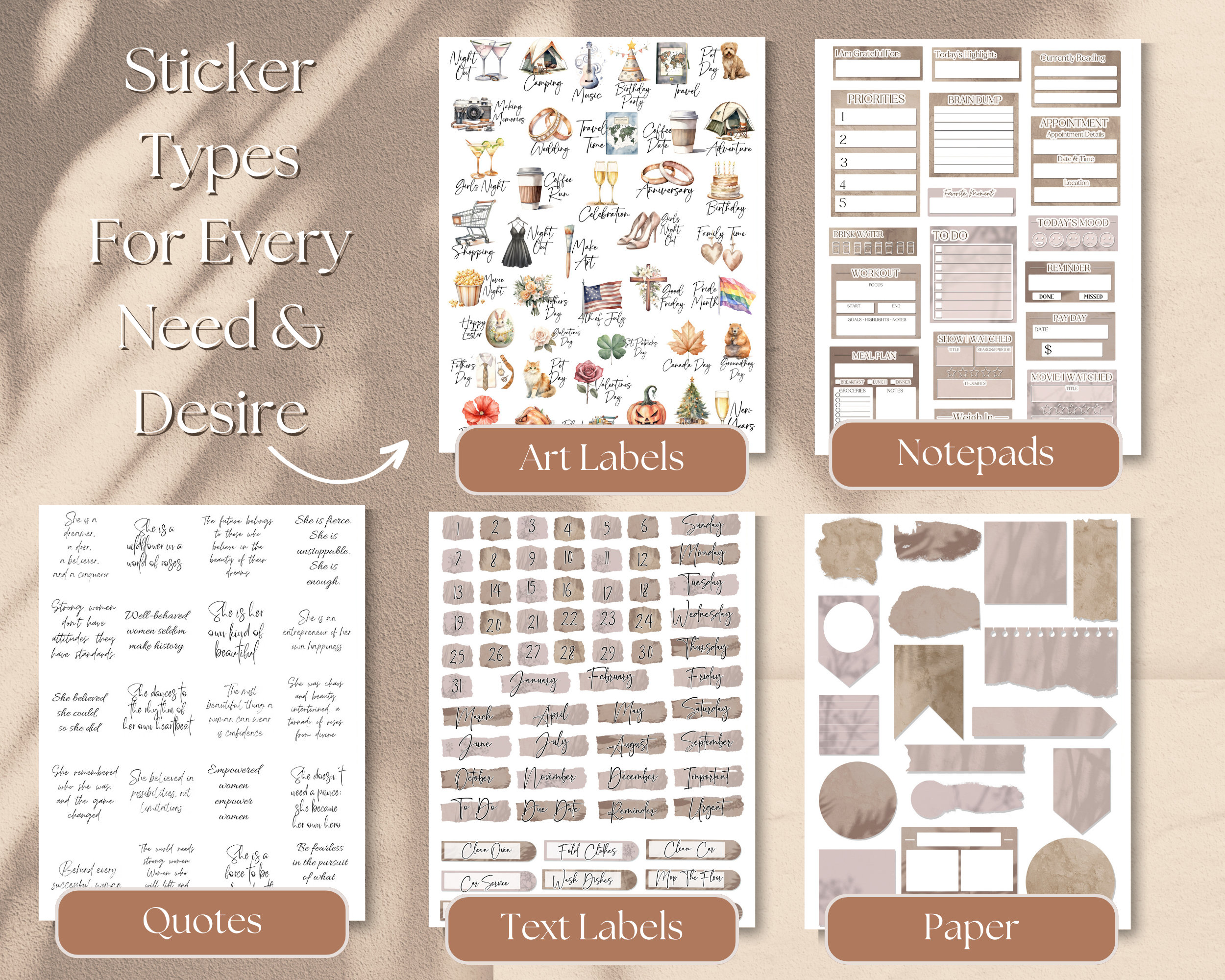 Digital Stickers EVERYDAY Goodnotes Stickers | 500 Digital Planner ...