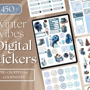 Winter Digital Stickers | Digital Planner Stickers | Functional Stickers | 2023 Digital Planner | Goodnotes File | Digital Sticker  [EF048]