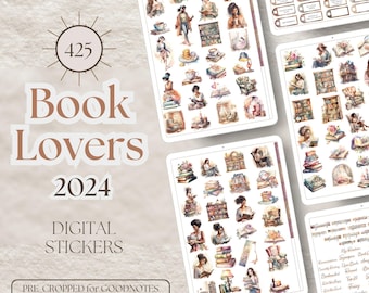 Book Lovers Digital Stickers Bookish Reading Sticker for GoodNotes Bookish Planner Stickers Digital Stickers 425 Goodnotes Sticker [EF119]