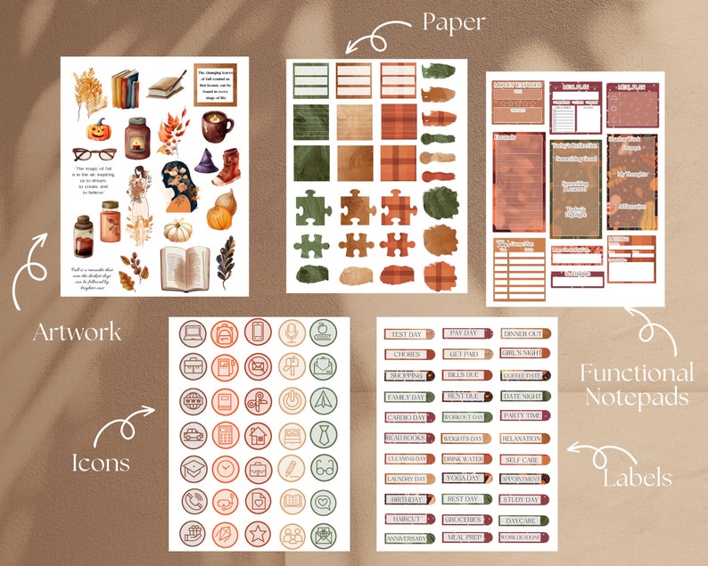 Fall Digital Stickers for Goodnotes Fall Planner Stickers Kit Fall ...