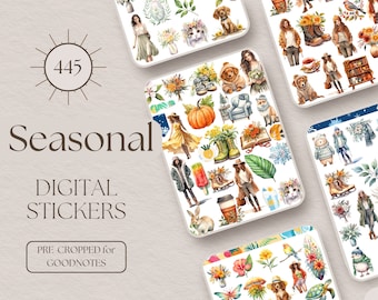 Digital Stickers GoodNotes SEASONAL Digital Stickers GoodNotes Stickers | 445 Digital Planner Stickers, GoodNotes Planner Digital [EF065]