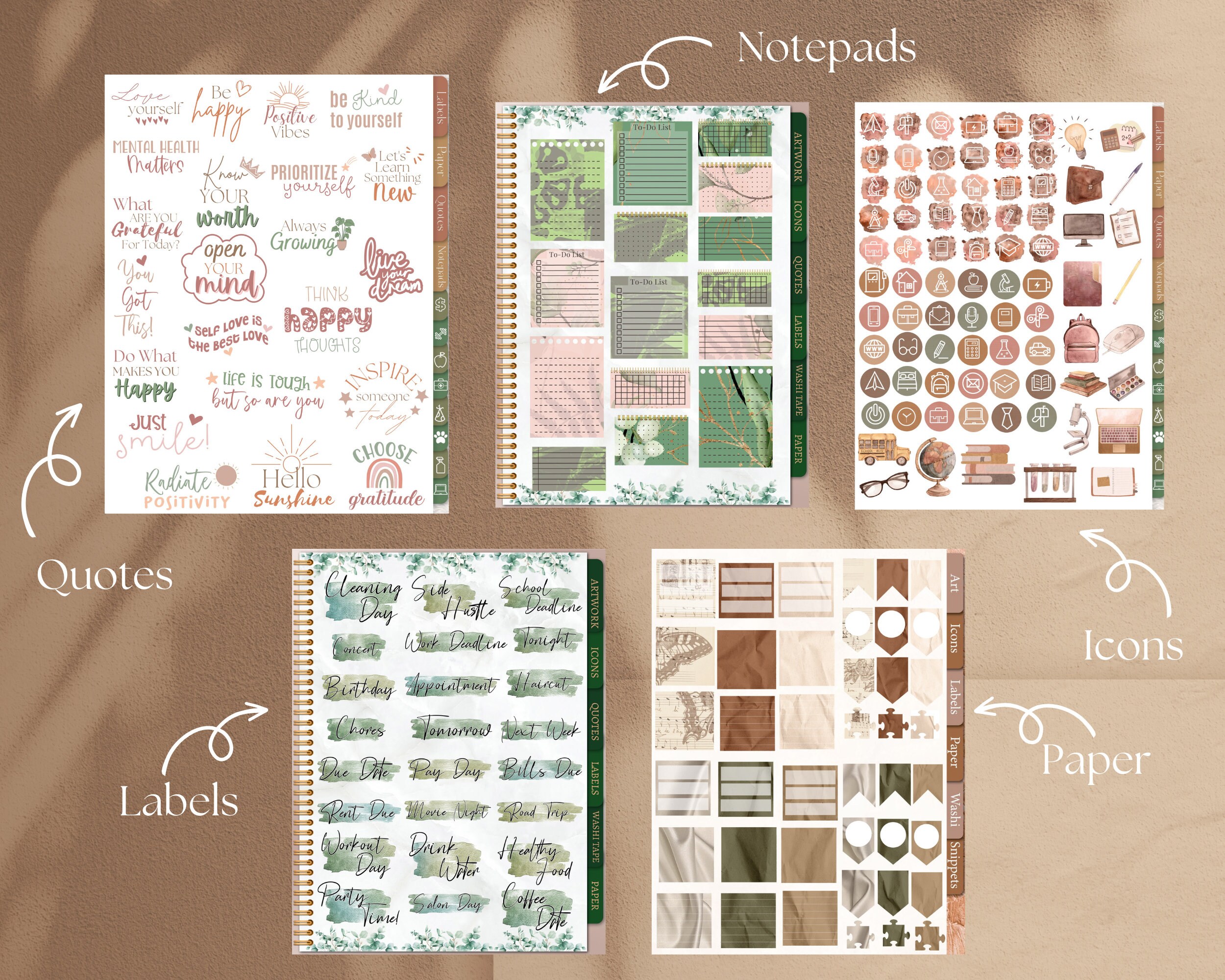 Ultimate Neutral + Botanical Digital Sticker Bundle for Goodnotes ...