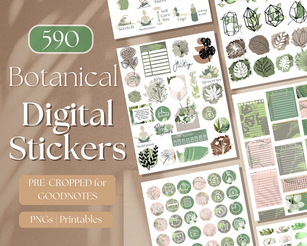 Botanical GOODNOTES STICKERS | 592 Witch Aesthetic Goodnotes Planner ...