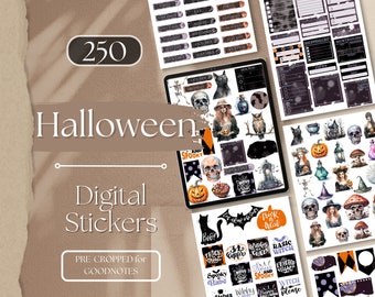 Halloween Digital Stickers For GoodNotes | 250+ Digital Planner Stickers, GoodNotes Planner Digital Books Stickers Aesthetic Sticker [EF063]