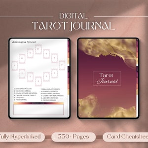 Tarot Journal | 500+ Page Digital Witchy Planner for Tarot Planner Witchy Journal with Tarot Cheat Sheets for GoodNotes Grimoire Journal