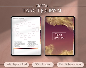 Tarot Journal | 500+ Page Digital Witchy Planner for Tarot Planner Witchy Journal with Tarot Cheat Sheets for GoodNotes Grimoire Journal
