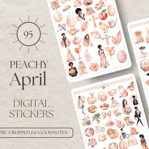 APRIL Stickers for GOODNOTES STICKERS | 95 Digital Stickers for GoodNotes Spring Easter Everyday GoodNotes Stickers Easter GoodNotes [EF033]