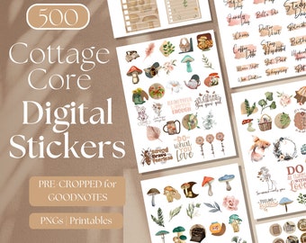 Cottagecore Sticker Sheet, Pastel Stickers, Ghost Stickers, Duck Stickers,  Mushroom Party Stickers, Cottage Stickers, Journal Stickers