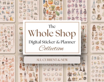 WHOLE SHOP Bundle GOODNOTES Stickers | 20,000+ GoodNotes Planner Digital Sticker Pack Aesthetic Digital Stickers Entire Shop Store Pass