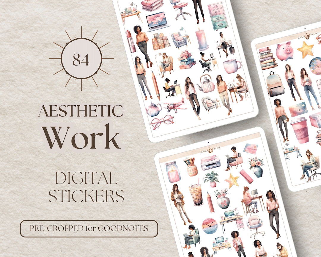 Work Stickers for GOODNOTES STICKERS | 84 Digital Stickers for ...
