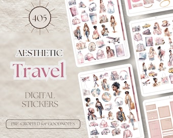 Adesivos de diário de viagem digital GoodNotes Adesivos de viagem Adesivos digitais Boas notas para Noteshelf Férias GoodNotes Adesivos [EF110]