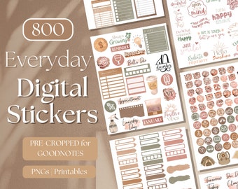 Digital Stickers Everyday Life GOODNOTES STICKERS  800 Aesthetic GoodNotes Planner Digital Sticker Pack Daily Digital Sticker Book [EF015]