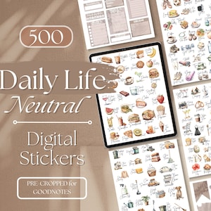 Digital Stickers EVERYDAY GoodNotes Stickers | 500 Digital Planner Stickers, GoodNotes Planner Digital Books Stickers, Aesthetic Sticker