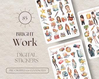 Work Stickers für GOODNOTES STICKERS | 85 Digitale Aufkleber für GoodNotes Arbeit Alltag GoodNotes Aufkleber Büroarbeit [EF095]